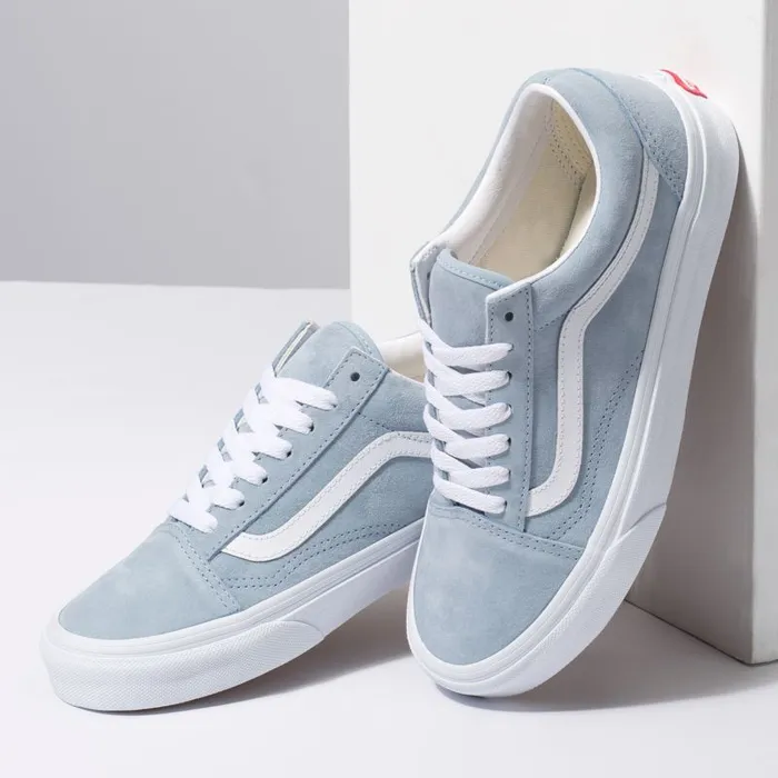 Classics Shoes Women Vans Pig Suede Old Skool Blue Fogtrue White Classics Shoes Women Vans Pig Suede Old Skool Blue Fogtrue White