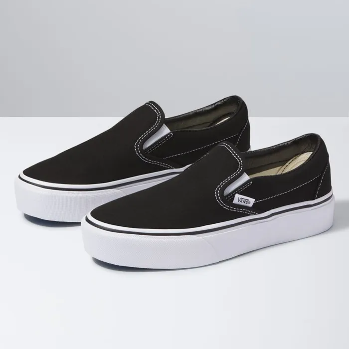 Classics Shoes Women Vans SlipOn Platform Black
