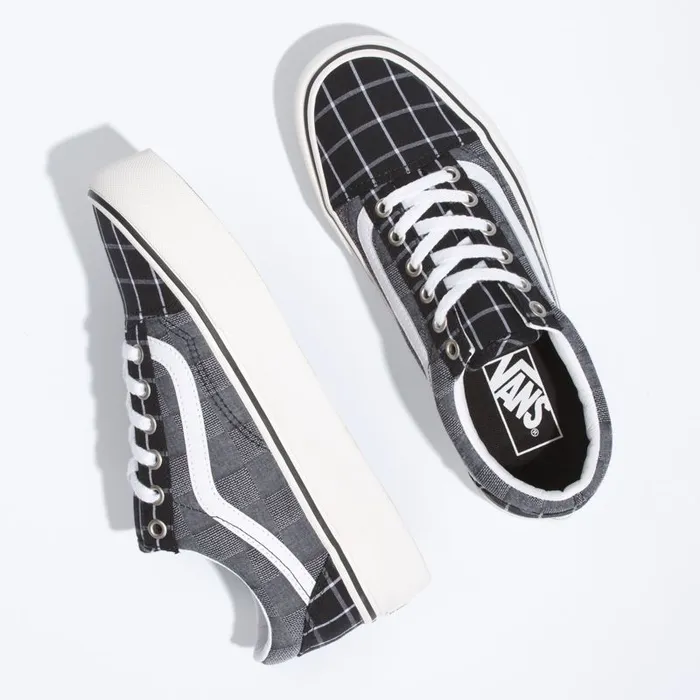Classics Shoes Women Vans Woven Check Old Skool Platform Multiblanc De Blanc Classics Shoes Women Vans Woven Check Old Skool Platform Multiblanc De Blanc