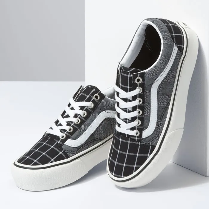 Classics Shoes Women Vans Woven Check Old Skool Platform Multiblanc De Blanc Classics Shoes Women Vans Woven Check Old Skool Platform Multiblanc De Blanc