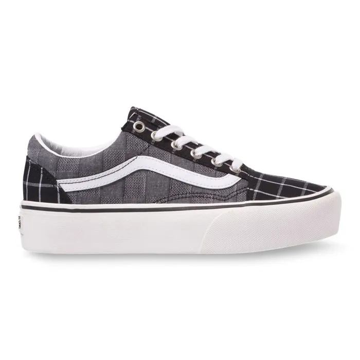 Classics Shoes Women Vans Woven Check Old Skool Platform Multiblanc De Blanc Classics Shoes Women Vans Woven Check Old Skool Platform Multiblanc De Blanc