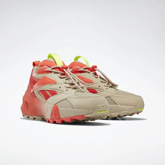 Classics Shoes Womens Reebok Aztrek Double Mix Trail Shoes Light Sand Neon Red Neon Lime