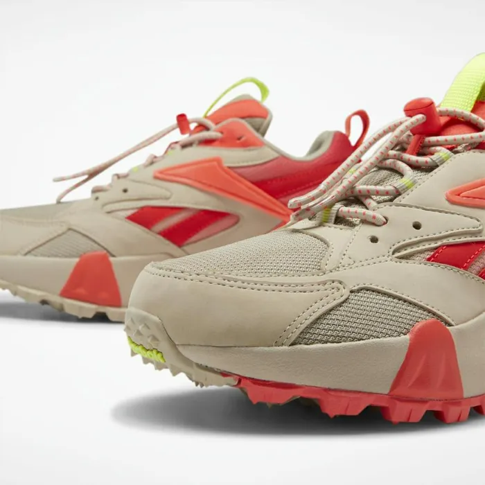 Classics Shoes Womens Reebok Aztrek Double Mix Trail Shoes Light Sand Neon Red Neon Lime