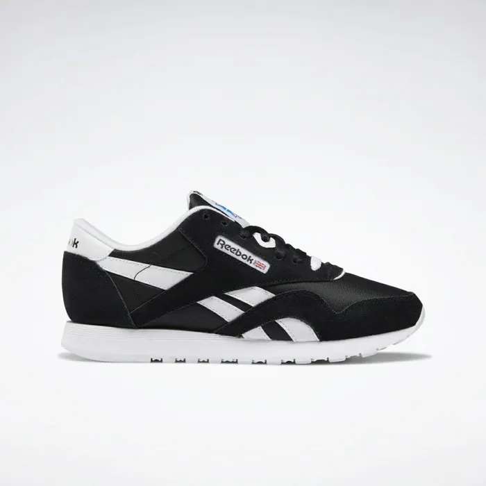 Classics Shoes Womens Reebok Classic Nylon Shoes Black Black White
