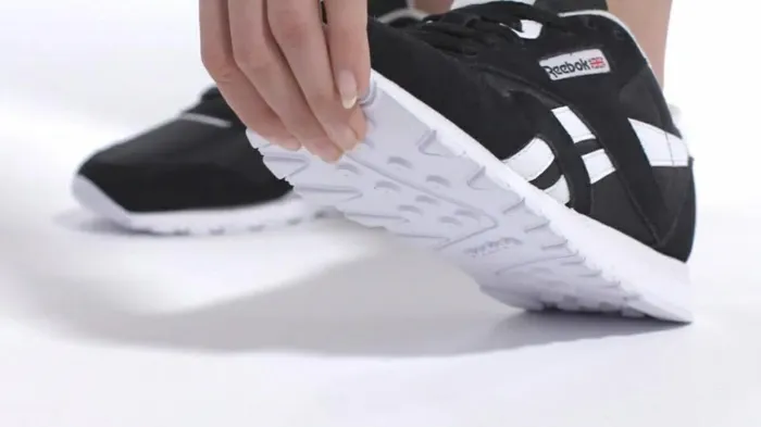 Classics Shoes Womens Reebok Classic Nylon Shoes Black Black White