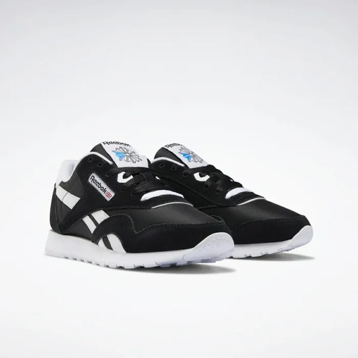 Classics Shoes Womens Reebok Classic Nylon Shoes Black Black White
