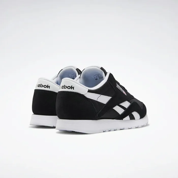 Classics Shoes Womens Reebok Classic Nylon Shoes Black Black White