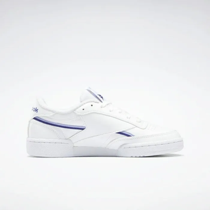 Classics Shoes Womens Reebok Club C 85 Vegan Shoes Ftwr White Lilac Glow Bold Purple