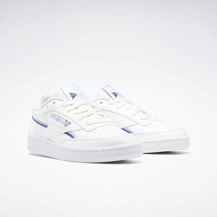 Classics Shoes Womens Reebok Club C 85 Vegan Shoes Ftwr White Lilac Glow Bold Purple