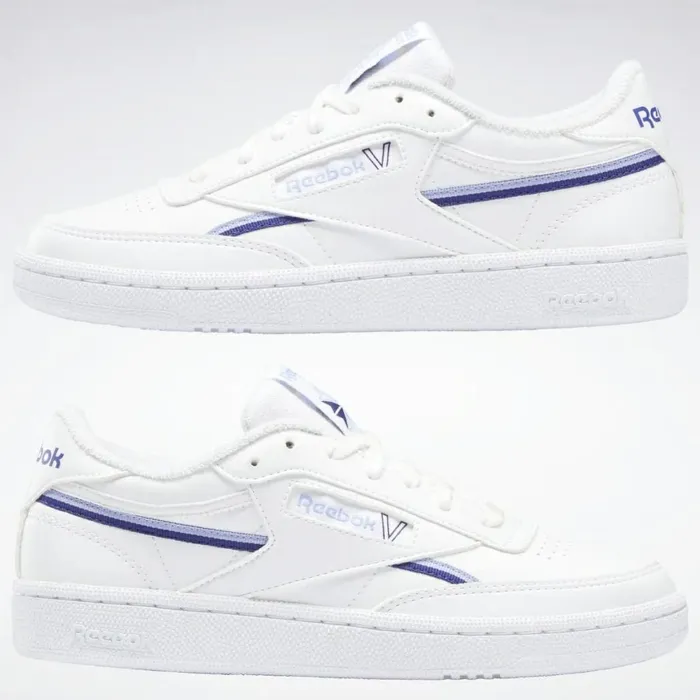 Classics Shoes Womens Reebok Club C 85 Vegan Shoes Ftwr White Lilac Glow Bold Purple