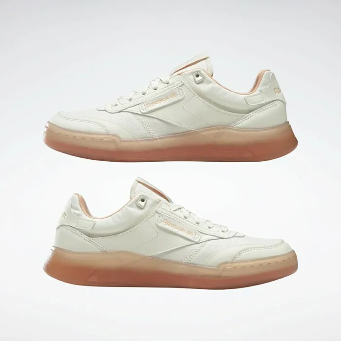 Classics Shoes Womens Reebok Club C Legacy Shoes White Aura Orange Twisted Coral