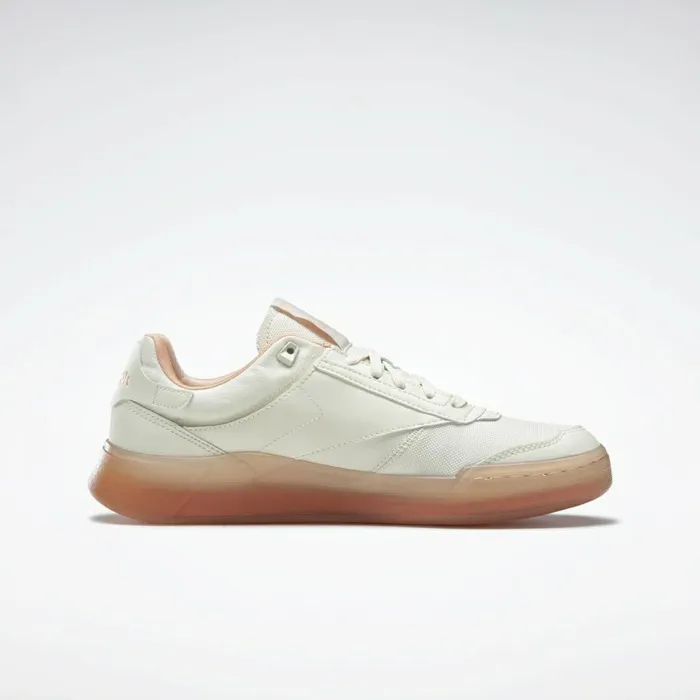 Classics Shoes Womens Reebok Club C Legacy Shoes White Aura Orange Twisted Coral