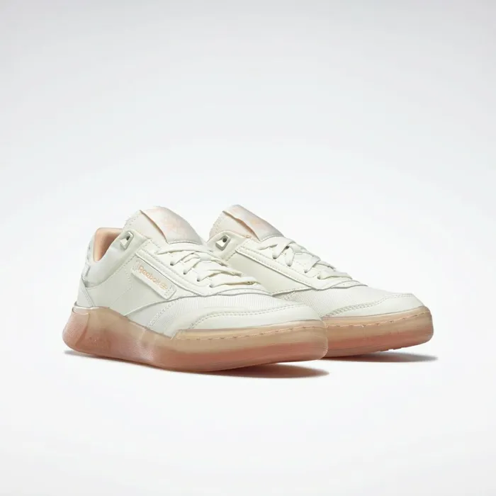 Classics Shoes Womens Reebok Club C Legacy Shoes White Aura Orange Twisted Coral