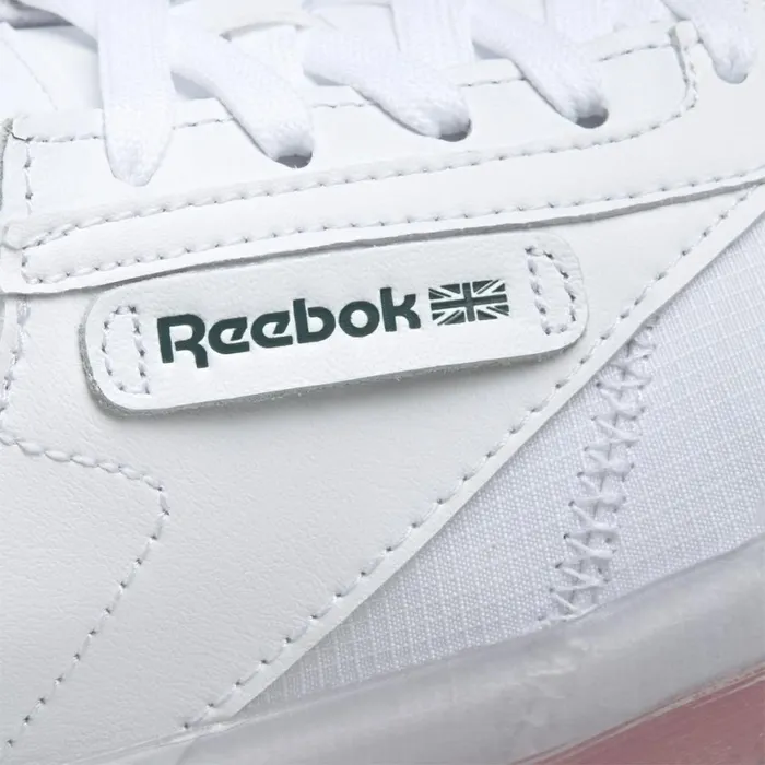 Classics Shoes Womens Reebok Club C Legacy Shoes White Twisted Coral Forest Green