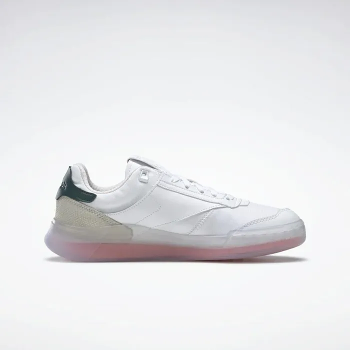 Classics Shoes Womens Reebok Club C Legacy Shoes White Twisted Coral Forest Green