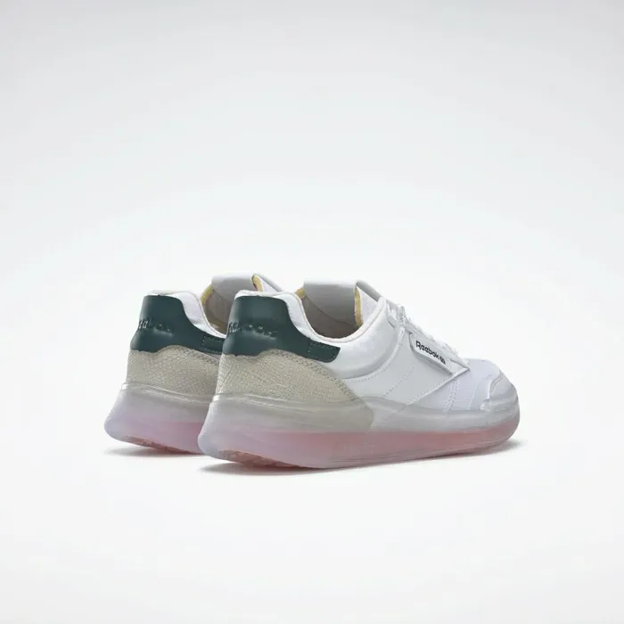Classics Shoes Womens Reebok Club C Legacy Shoes White Twisted Coral Forest Green