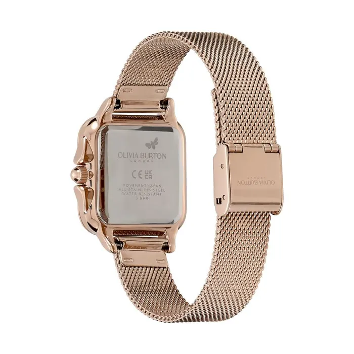 Color Dial Watches Women Olivia Burton 28mm Grosvenor Mushroom and Carnation Gold Mesh Watch