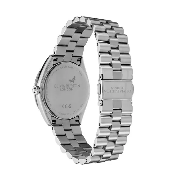 Color Dial Watches Women Olivia Burton 34mm Bejewelled Mellow Rose and Silver Bracelet Watch