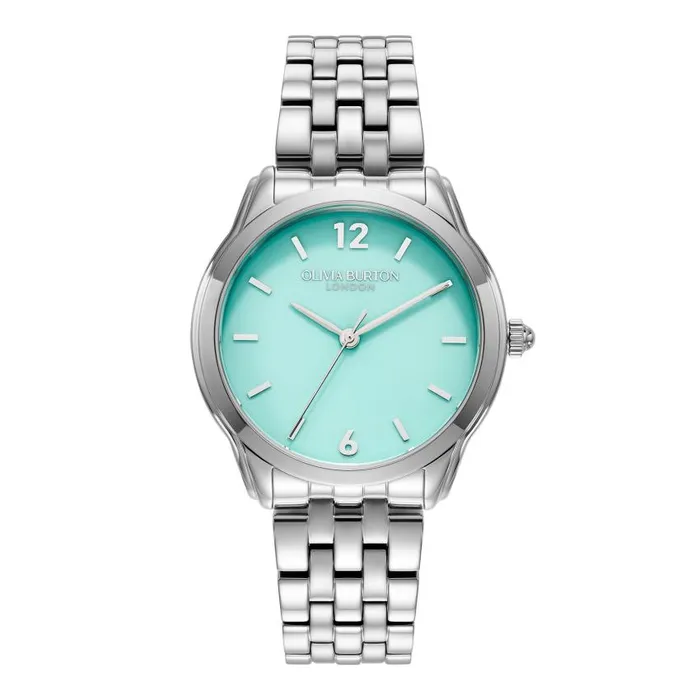 Color Dial Watches Women Olivia Burton 36mm Starlight Color Turquoise and Silver Bracelet Watch Color Dial Watches Women Olivia Burton 36mm Starlight Color Turquoise and Silver Bracelet Watch