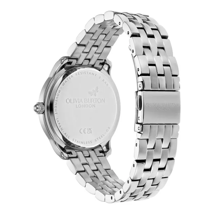 Color Dial Watches Women Olivia Burton 36mm Starlight Color Turquoise and Silver Bracelet Watch