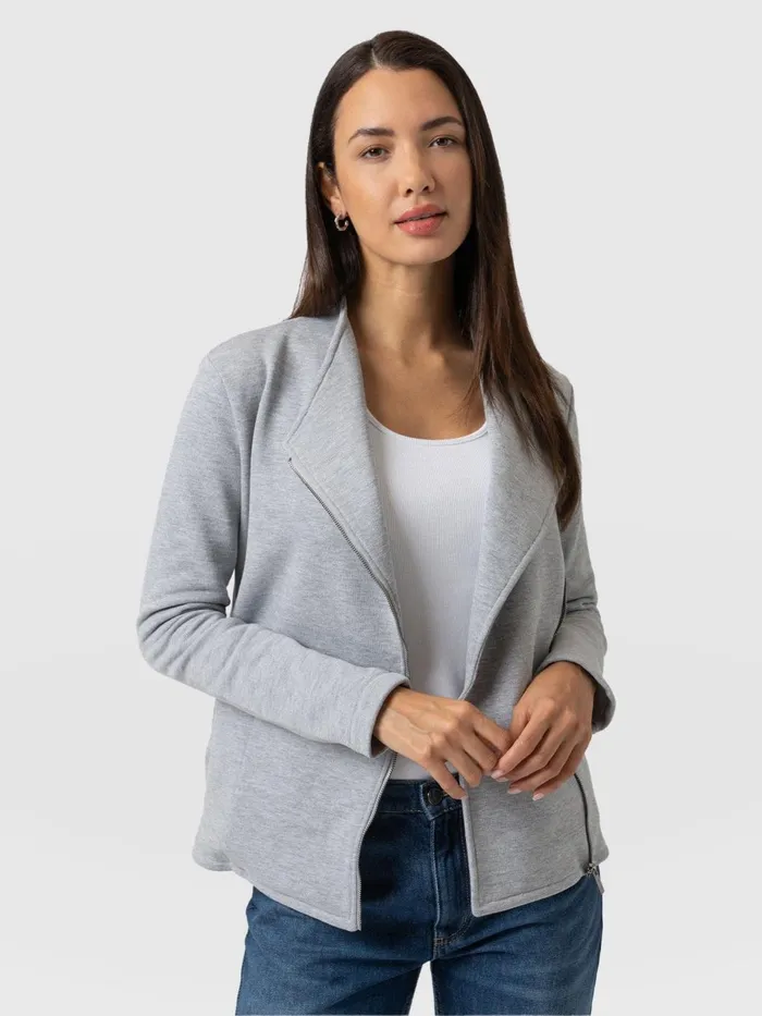 Cotton Biker Jacket 8211 Grey Grey Women Saint And Sofia Coats and Jackets
