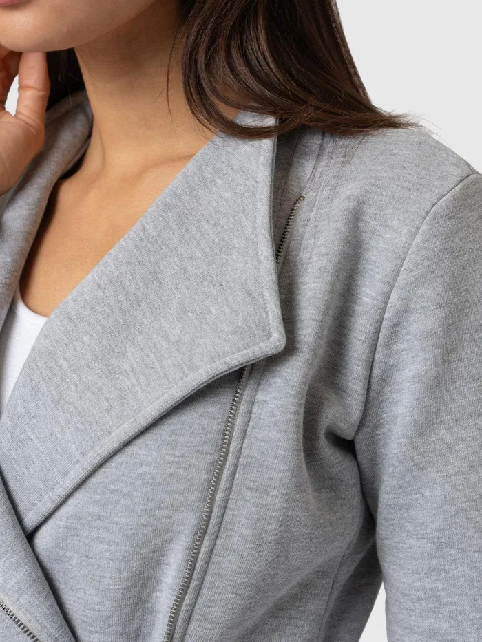 Cotton Biker Jacket 8211 Grey Grey Women Saint And Sofia Coats and Jackets