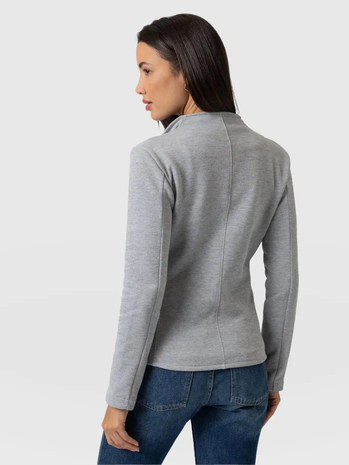 Cotton Biker Jacket 8211 Grey Grey Women Saint And Sofia Coats and Jackets