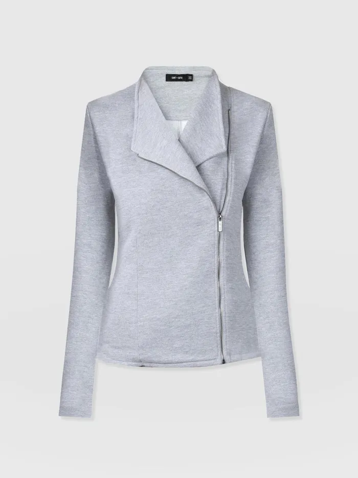 Cotton Biker Jacket 8211 Grey Grey Women Saint And Sofia Coats and Jackets