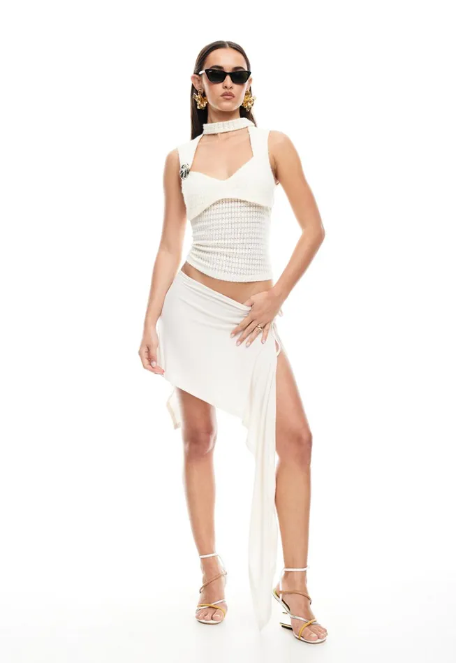 Cover Ups Women Lioness Fashion MOSS MIDI SKIRT Porcelain