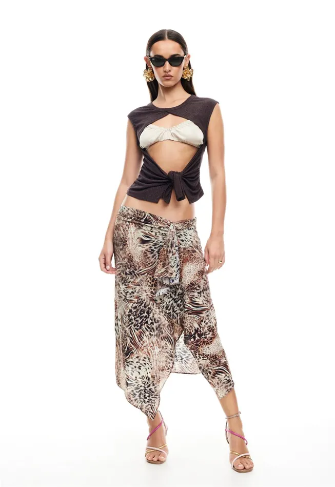 Cover Ups Women Lioness Fashion MOSS TIE TOP Brown
