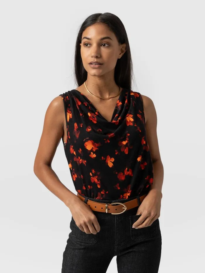 Cowl Neck Cami 8211 Red Aurora Red Aurora Women Saint And Sofia TShirts and Tanks