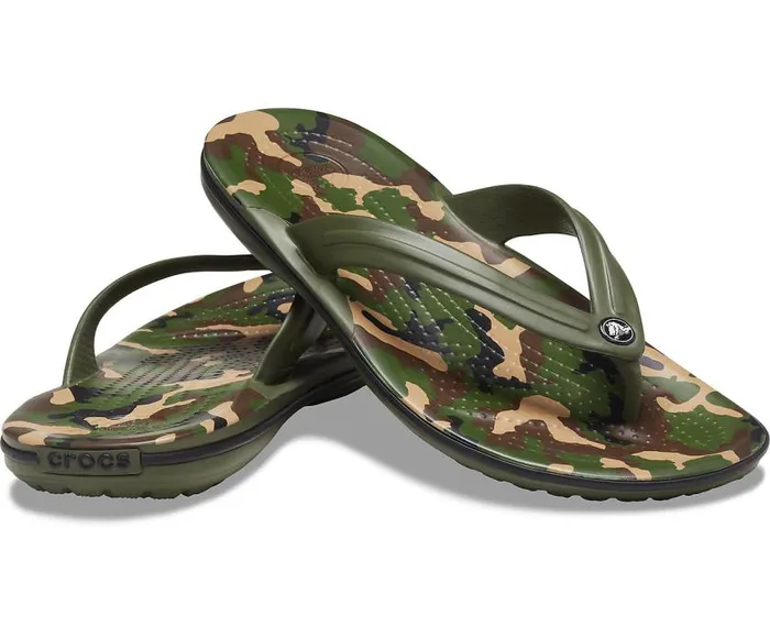 Crocs FlipFlops Crocband Printed Flip Army Green Black 8211 Women