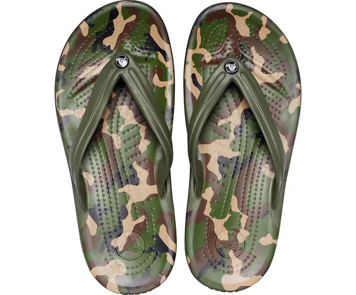 Crocs FlipFlops Crocband Printed Flip Army Green Black 8211 Women