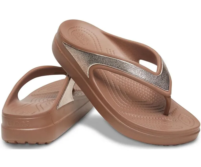 Crocs FlipFlops Crocs Sloane Shine Wedge Flip Bronze 8211 Women