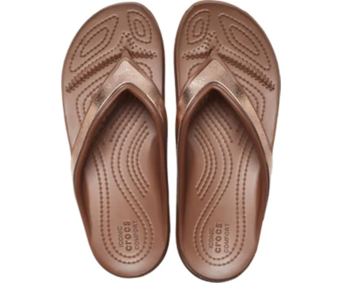 Crocs FlipFlops Crocs Sloane Shine Wedge Flip Bronze 8211 Women