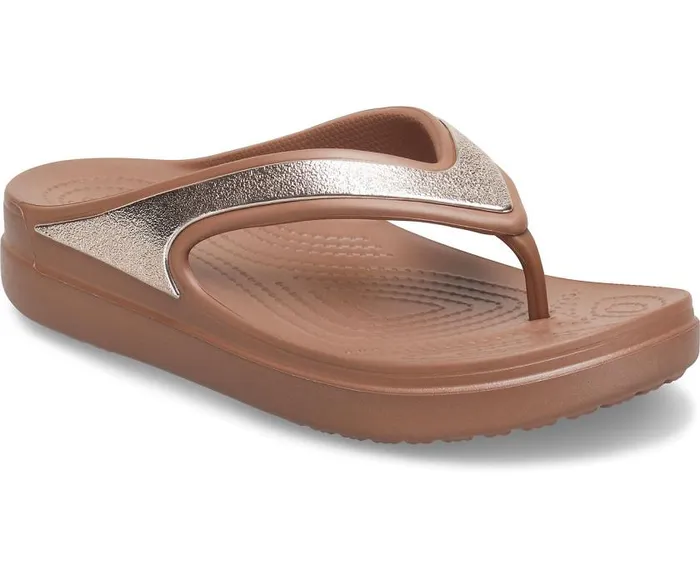 Crocs FlipFlops Crocs Sloane Shine Wedge Flip Bronze 8211 Women
