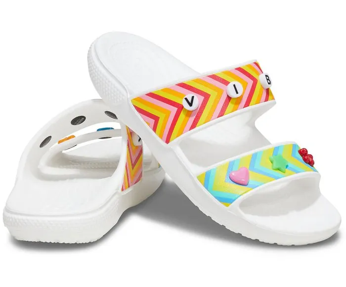Crocs Sandals Classic Crocs Festival Vibes Sandal White Multi 8211 WomenMen