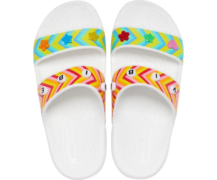 Crocs Sandals Classic Crocs Festival Vibes Sandal White Multi 8211 WomenMen