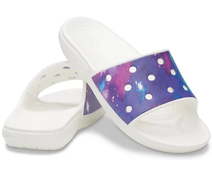 Crocs Sandals Classic Crocs Out Of This World Slide White Purple 8211 WomenMen
