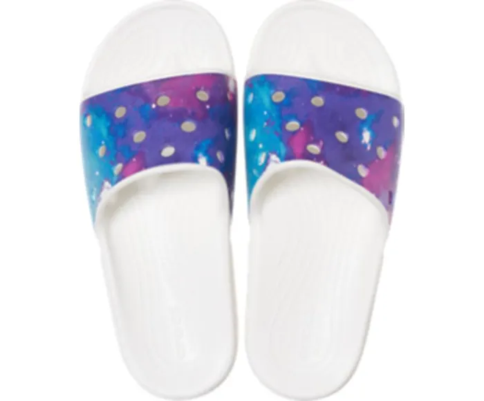 Crocs Sandals Classic Crocs Out Of This World Slide White Purple 8211 WomenMen