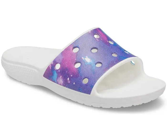 Crocs Sandals Classic Crocs Out Of This World Slide White Purple 8211 WomenMen