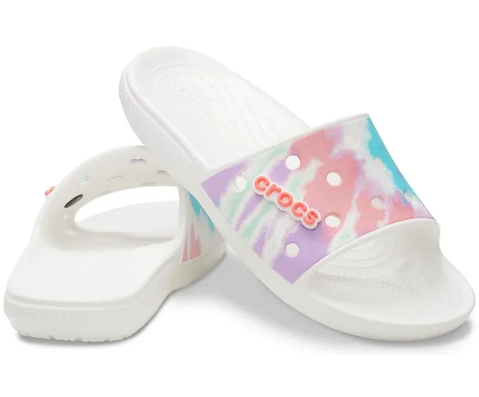 Crocs Sandals Classic Crocs TieDye Graphic Slide Fresco Multi 8211 WomenMen