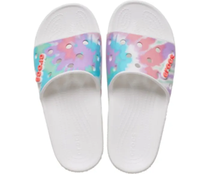 Crocs Sandals Classic Crocs TieDye Graphic Slide Fresco Multi 8211 WomenMen