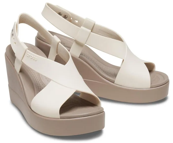 Crocs Sandals Crocs Brooklyn High Wedge Stucco Mushroom 8211 Women