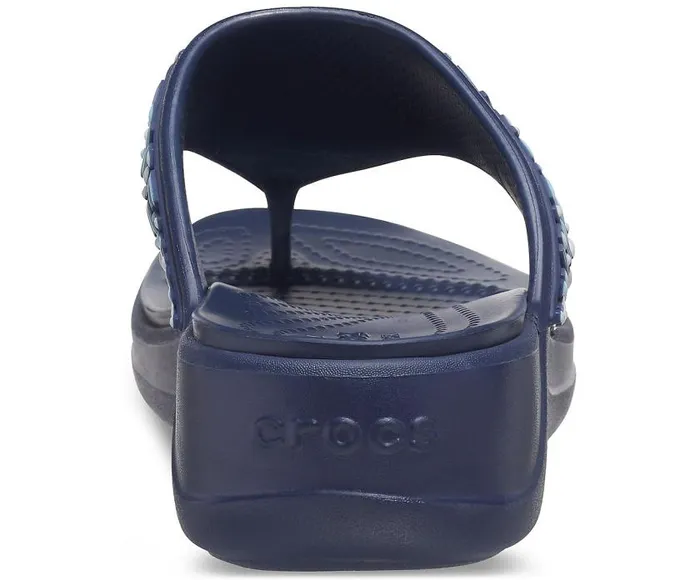 Crocs Sandals Crocs Monterey Beaded Wedge Flip Navy 8211 Women