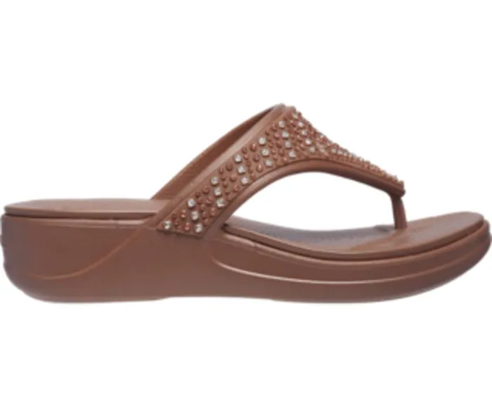 Crocs Sandals Crocs Monterey Shimmer Wedge Flip Bronze 8211 Women