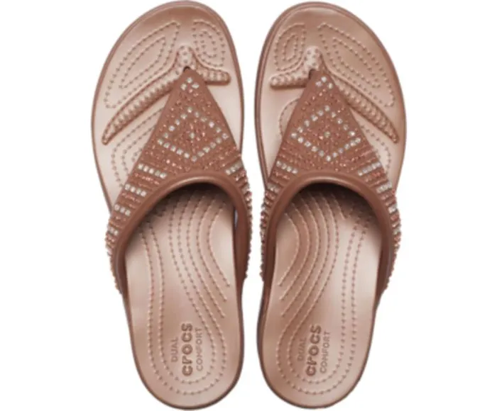 Crocs Sandals Crocs Monterey Shimmer Wedge Flip Bronze 8211 Women