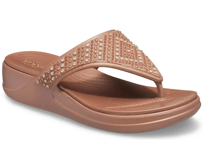 Crocs Sandals Crocs Monterey Shimmer Wedge Flip Bronze 8211 Women