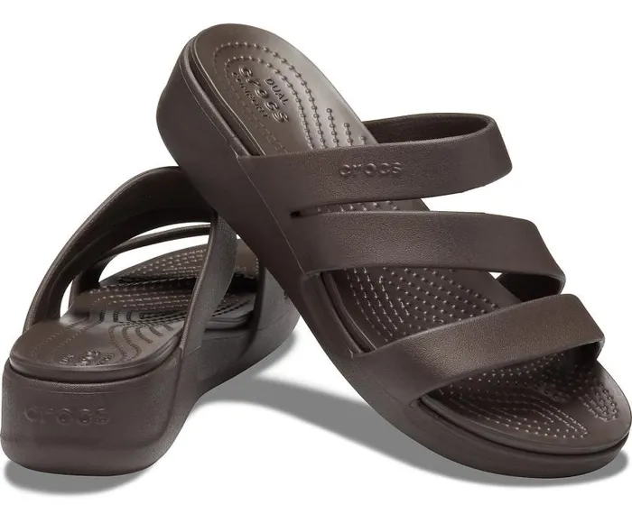 Crocs Sandals Crocs Monterey Strappy Wedge Espresso 8211 Women