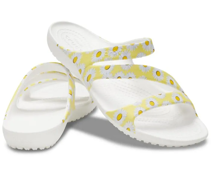 Crocs Sandals Kadee II Graphic Sandal White Yellow Daisy 8211 Women